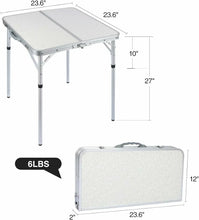Load image into Gallery viewer, Aluminum Folding Camping Table with Adjustable Height Legs, 2/3/4ft