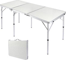 Load image into Gallery viewer, Aluminum Folding Camping Table with Adjustable Height Legs, 2/3/4ft