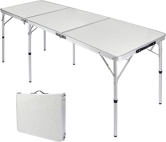 Aluminum Folding Camping Table with Adjustable Height Legs, 2/3/4ft