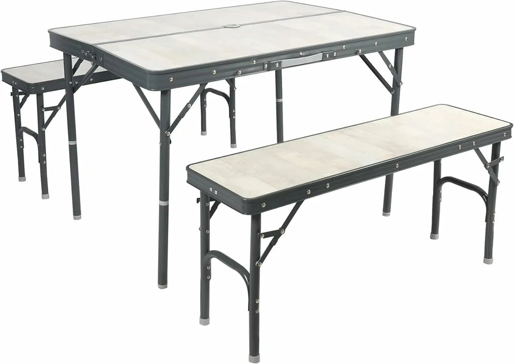 Aluminum Folding Camping Table with Adjustable Height Legs, 2/3/4ft