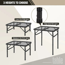 Load image into Gallery viewer, Folding Grill Table for Outside with Adjustable Height Legs