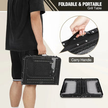 Load image into Gallery viewer, Folding Grill Table for Outside with Adjustable Height Legs