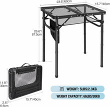Load image into Gallery viewer, Folding Grill Table for Outside with Adjustable Height Legs