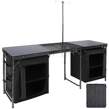 Load image into Gallery viewer, Portable Camping Kitchen Table with Storage Organizer for Outdoor