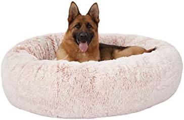 Bedfolks Calming Fluffy Donut Dog Bed