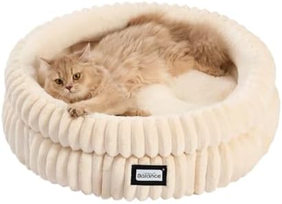 BALANCE Cat Bed Kitten Bed, Washable Round Cat Beds