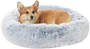 Bedfolks Calming Fluffy Donut Dog Bed