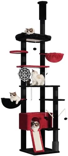 Hey-brother Cat Tree Tower, Adjustable Height, Floor to Ceiling