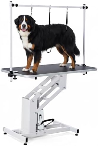 Garvee 43.3 in Hydraulic Pet Grooming Table, Professional Hydraulic Grooming
