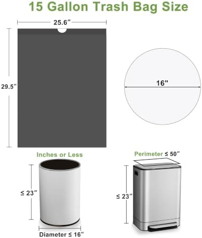 15 Gallon Trash Bags Drawstring