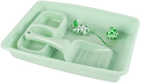 PAWISE Cat Litter Box Set, Small Kitten Starter Kit, Includes Litter Box