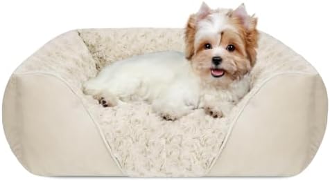 INVENHO Small Dog Bed Rectangle Washable Orthopedic Soft Calming Sleeping