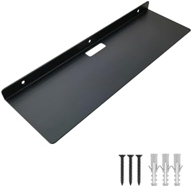 20 Inch Black Floating Wall Shelves, Wall-Mounted Small Storage Shelf