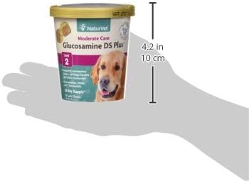 NaturVet – Glucosamine DS Plus - Level 2 Moderate Care – Supports Healthy Hip & Joint Function – Enhanced with Glucosamine, MSM & Chondroitin – for Dogs & Cats–70 Soft Chews
