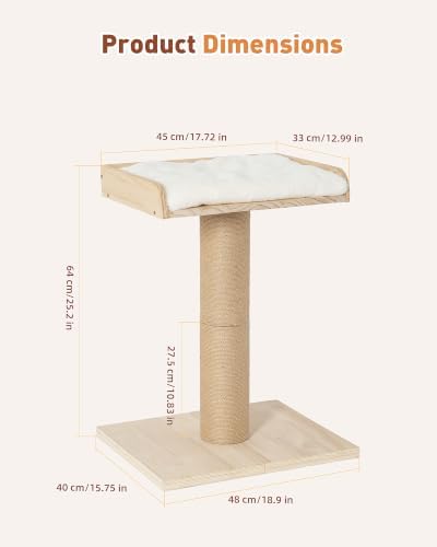 25.2" Cat Scratching Post with Bed, Cat Scratcher