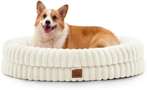ChiXnuggle Orthopedic Dog Bed, Washable Cover, Faux Fur Bolster Pet Couch