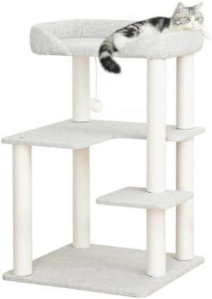 37.5" Cat Tree Tower for Large & Senior Cats, Low-Step Design
