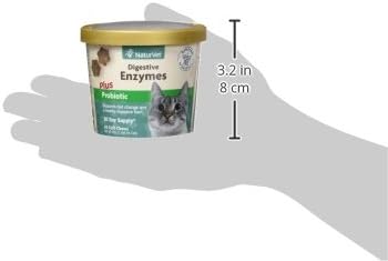 NaturVet – Digestive Enzymes for Cats Plus Probiotics – 60 Soft Chews – Helps Support Diet Change & A Healthy Digestive Tract – Aids in The Absorption of Vitamins & Minerals – 30 Day Supply