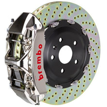 Load image into Gallery viewer, Brembo 05-11 A6 3.2L Front GTR BBK 6 Piston Billet380x34 2pc Rotor Drilled- Nickel Plated