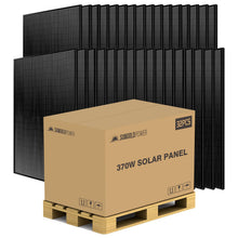 Load image into Gallery viewer, 370W MONO BLACK PERC SOLAR PANEL FULL PALLET (32 PANELS) UL 61730