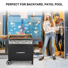 Load image into Gallery viewer, Camplux Outdoor Gas Griddle Grill Combo 3 Burner ,Camping and Tailgating 33,000 BTU w/ 20 LB LP Connector