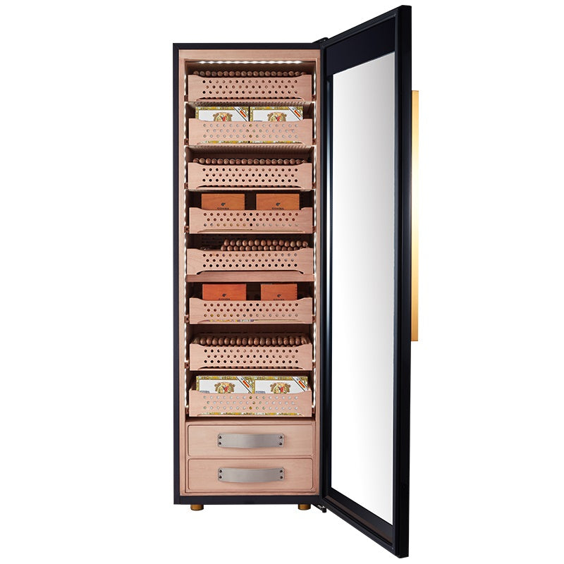 Afidano 2500 Count Cigar Humidor Electric, Temperature and Humidity Control and Spanish Cedar Drawers