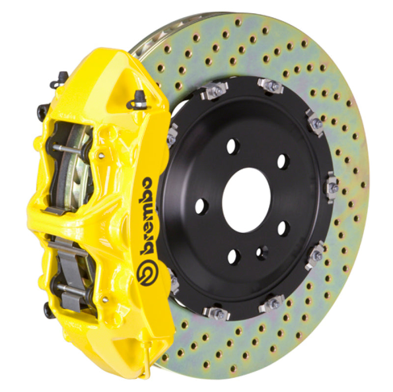 Brembo 02-07 Coupe/Spyder/04-07 GranSport Fr GT BBK 6 Piston Cast 380x34 2pc Rotor Drilled- Yellow