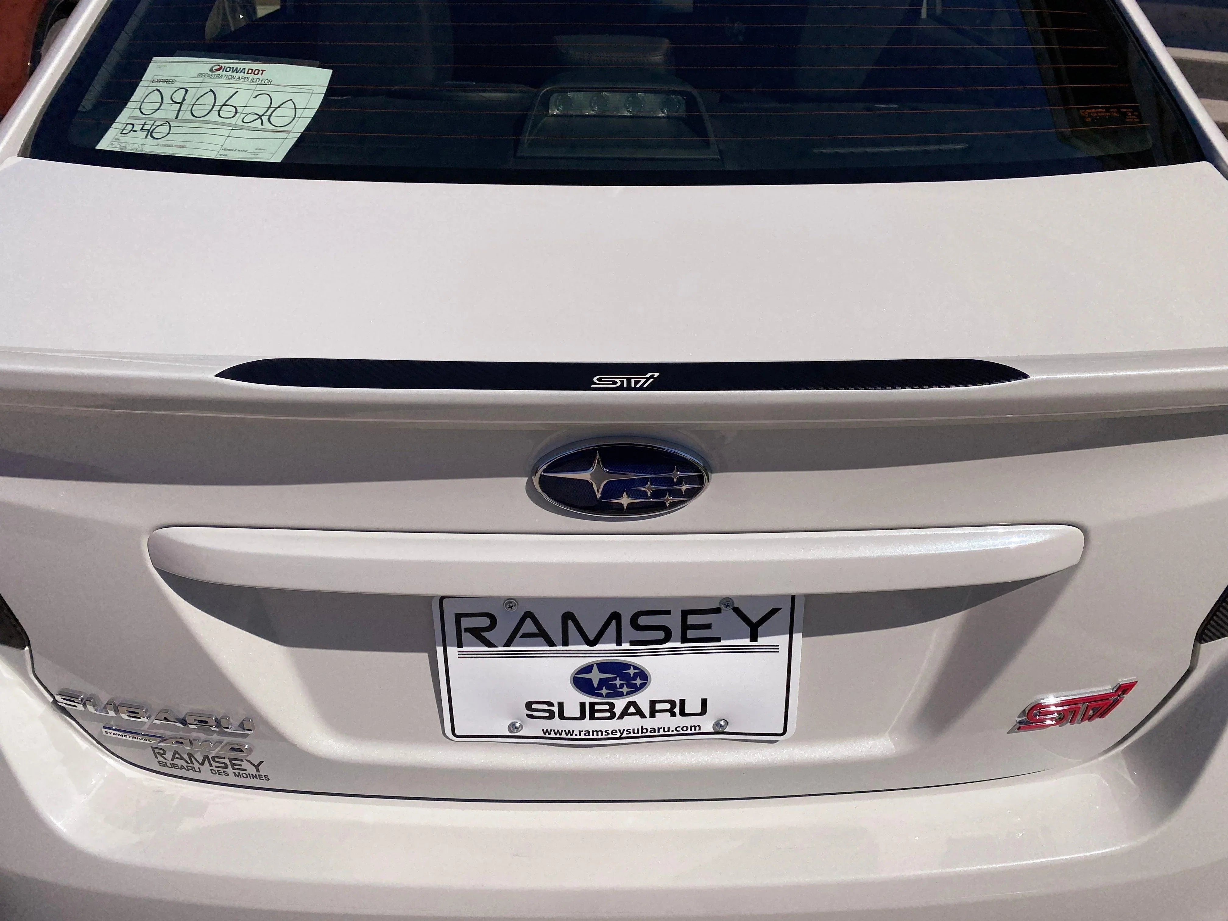 3D Carbon Low Profile OEM Spoiler Protector Accent with Logo - 2015-2021 WRX / STI