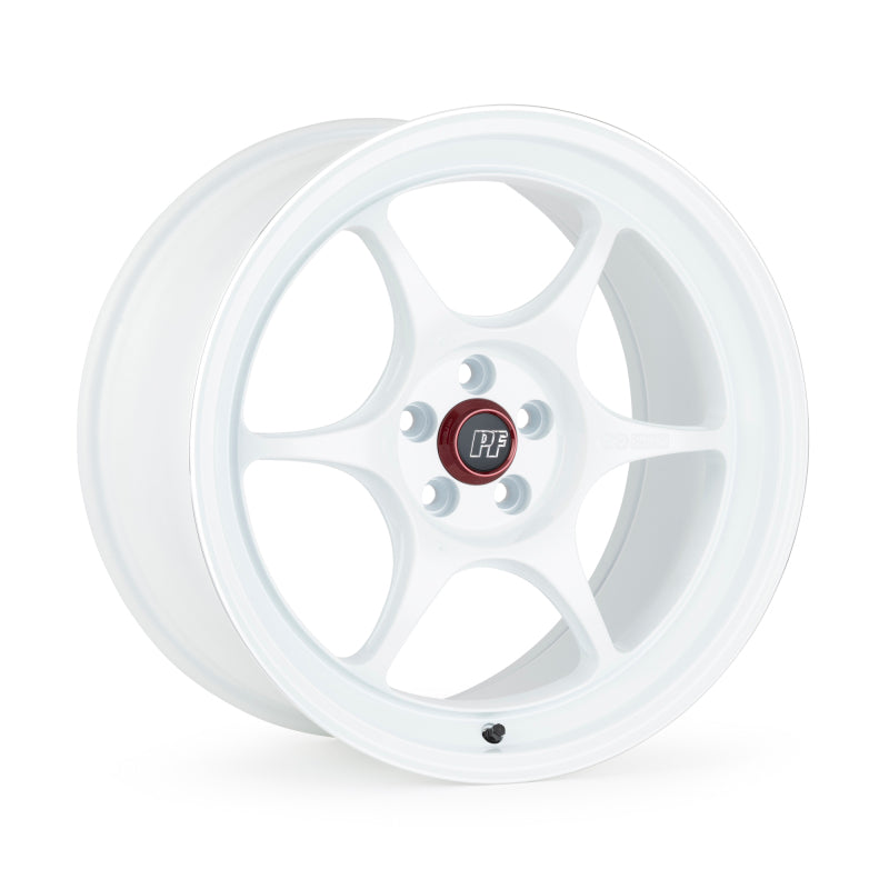 Enkei PF06 17x9 5x100 22mm Offset 75mm Bore White Wheel w/ Machined Lip ** SPECIAL ORDER**