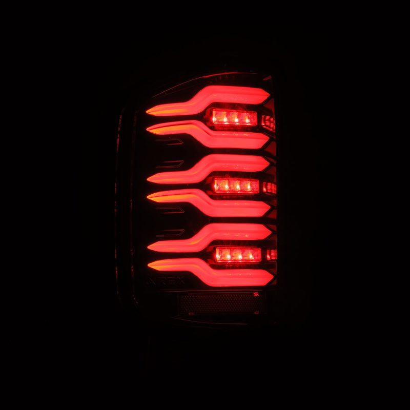 AlphaRex 14-18 Chevrolet Silverado 1500 / 15-19 Silverado 2500HD/3500HD / 15-19 GMC Sierra 3500HD Dually LUXX-Series LED Tail Lights Alpha-Black