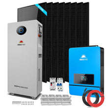 Load image into Gallery viewer, Off-Grid Solar Kit 8000W 48VDC 120V/240V LifePo4 10.24KWH-16.07KWH Lithium Battery 8 X 415 Watts Solar Panels SGR-8K10E