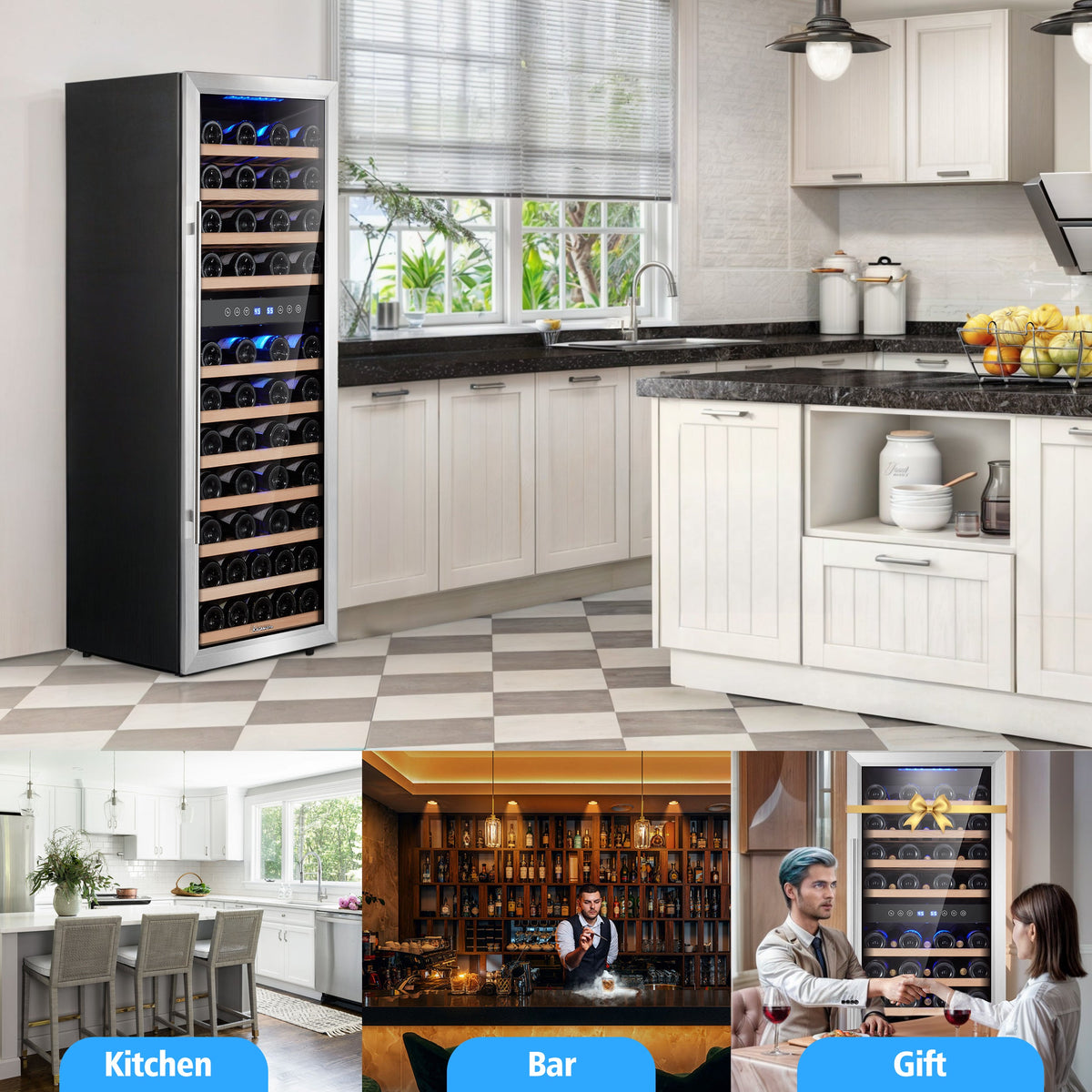 Kalamera 73 Bottle Compressor Dual Zone Wine Cooler