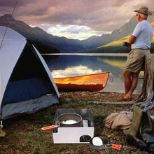 Load image into Gallery viewer, Folding Stainless Steel Stove Windscreen for Outdoor