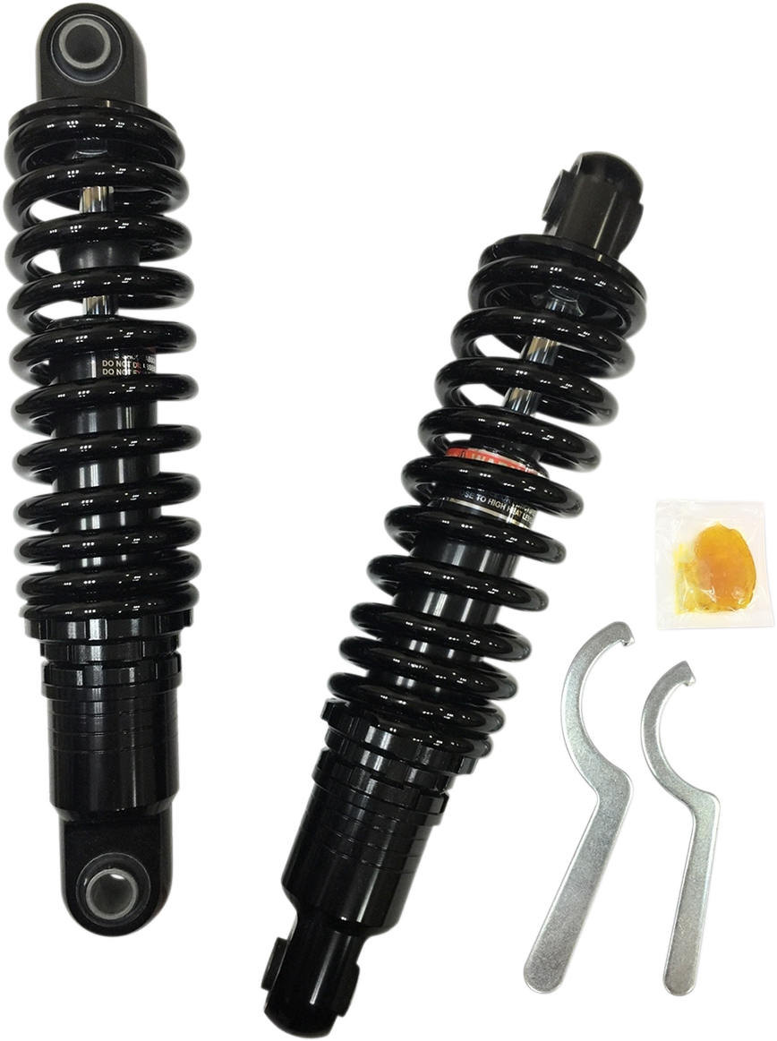 DRAG SPECIALTIES SHOCKS, DRAG SPECIALTIES SHOCKS Premium 12-inch Ride-Height Adjustable Heavy Duty Black C16-0156HB
