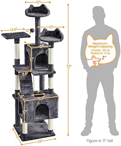 Yaheetech 72in Tall Cat Tree Tower