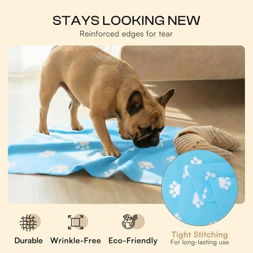 LINENLUX Fleece Dog Blankets 6-Pack, Soft Stretchy