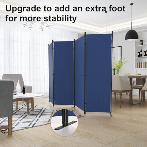 Room Divider, 4 Panel Folding Screen, 88” Portable Separating 3 Feet