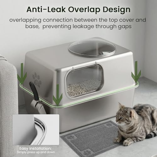 Enclosed Stainless Steel Litter Box