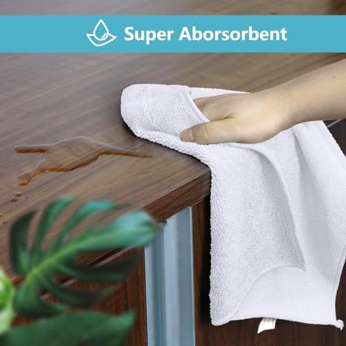 HOMEXCEL 100PK Microfiber Cleaning Cloth, Cleaning Rag