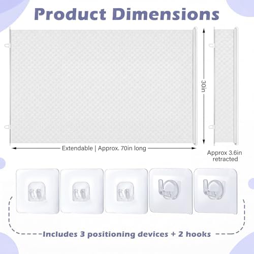 Retractable Dog Gate No Drill, 30 x 70 Inches