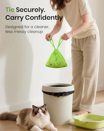 Cat Litter Bags for Poop, Certified Compostable Cat Waste Disposal Bag