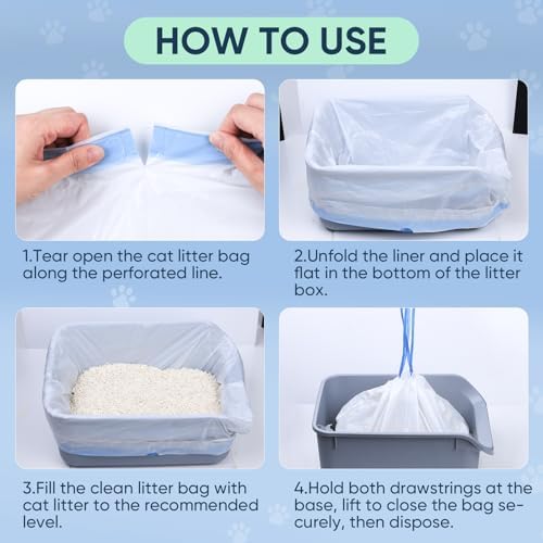 60 Ct Cat Litter Box Liners Compatible