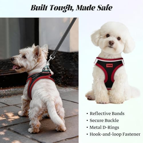 No Pull Dog Puppy Harness and Leash Set Reflective Mesh Vest X-Small