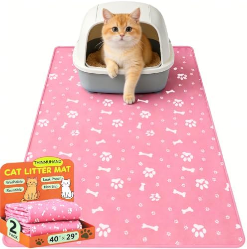 Cat Litter Mat, 2 Pack Large 40" X 29" Litter Trapping Mat