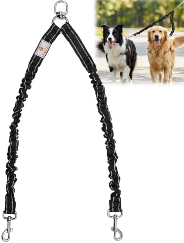 2 Dog Leash, 360° Swivel No Tangle Double Dog Walking & Training Leash