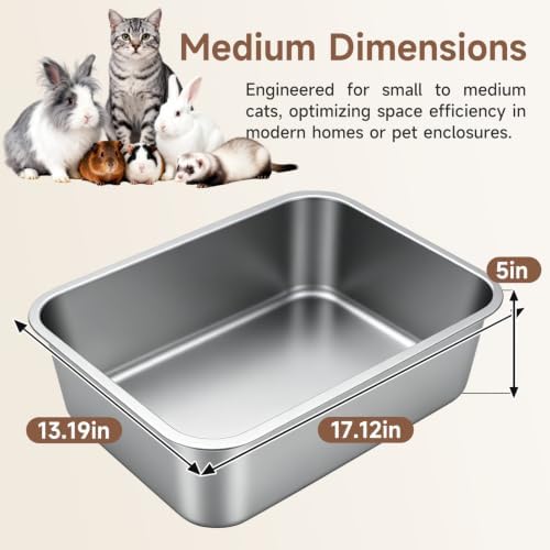 Stainless Steel High Sides Cat Litter Box