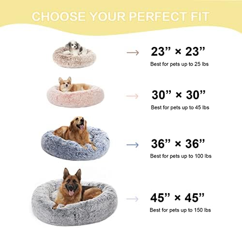 Bedfolks Calming Fluffy Donut Dog Bed