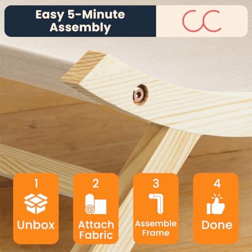 CallieCo Wooden Cat Hammock Bed Ivory