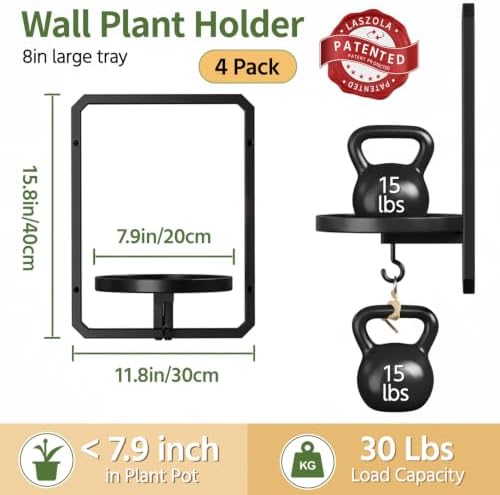 LASZOLA Plant Picture Frame Holder Shelf Wall Window Indoor