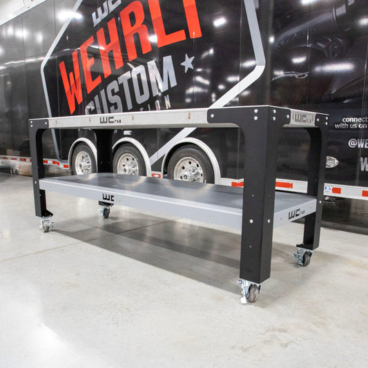 Wehrli Modular Steel Work Bench Top/Shelf Kit - 32in x 90in x .120in Thick (Grey & Raw Steel)